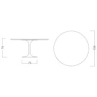 Mesa Tulip Eero Saarinen H 73 en Cerámica Pietra Gris Made in Italy - Escarlata Viadurini