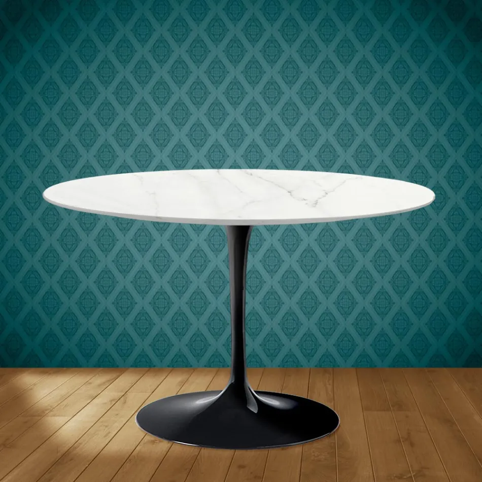 Mesa Tulip Eero Saarinen H 73 en Cerámica Rem Made in Italy - Escarlata Viadurini