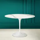Mesa Tulip Eero Saarinen H 73 en Cerámica Statuario Full Vein Made in Italy - Escarlata Viadurini