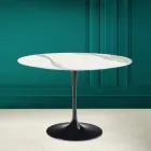 Mesa Tulip Eero Saarinen H 73 en Cerámica Statuario Full Vein Made in Italy - Escarlata Viadurini