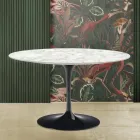 Mesa Tulip Eero Saarinen H 73 en Mármol de Carrara Made in Italy Viadurini