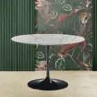 Mesa Tulip Eero Saarinen H 73 en Mármol de Carrara Statuarietto Made in Italy - Escarlata Viadurini