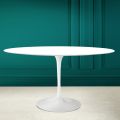 Mesa Tulip Eero Saarinen H 74 Ovalada en Cerámica Blanco Absoluto Made in Italy - Scarlet
