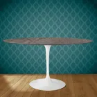 Mesa Tulip Eero Saarinen H 73 Ovalada en Cerámica Kira Made in Italy - Escarlata Viadurini