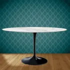 Mesa Tulip Eero Saarinen H 73 Ovalada en Cerámica Morpheus Made in Italy - Escarlata Viadurini