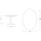 Mesa Tulip Eero Saarinen H 73 Oval en Cerámica Rem Made in Italy - Escarlata Viadurini