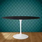 Mesa Tulip Eero Saarinen H 73 Ovalada en Cerámica Sirius Made in Italy - Escarlata Viadurini
