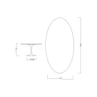 Mesa Tulip Eero Saarinen H 73 Ovalada en Cerámica Statuario Veta Llena - Escarlata Viadurini