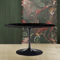 Eero Saarinen Mesa Tulip H 74 Ovalada en Marmol Negro Marquinia Made in Italy - Scarlet