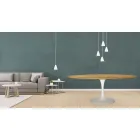 Mesa Tulip Eero Saarinen H 73 Ovalada en Roble Natural Made in Italy - Escarlata Viadurini