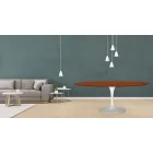 Mesa Tulip Eero Saarinen H 73 Ovalada en Roble Teñido de Cerezo Made in Italy - Escarlata Viadurini