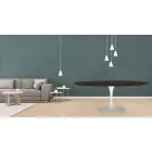 Mesa Tulip Eero Saarinen H 73 Ovalada en Roble Teñido Moka Made in Italy - Escarlata Viadurini