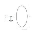 Eero Saarinen Mesa Tulip H 73 Ovalada en Roble Teñido de Negro Made in Italy - Escarlata Viadurini