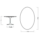 Eero Saarinen Mesa Tulip H 73 Ovalada en Roble Teñido de Negro Made in Italy - Escarlata Viadurini
