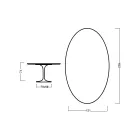 Eero Saarinen Mesa Tulip H 73 Ovalada en Roble Teñido de Nogal Claro Made in Italy - Escarlata Viadurini