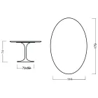Eero Saarinen Mesa Tulip H 73 Ovalada en Roble Teñido de Nogal Claro Made in Italy - Escarlata Viadurini