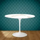 Mesa Tulip Eero Saarinen H 73 Redonda en Cerámica Entzo Made in Italy - Escarlata Viadurini