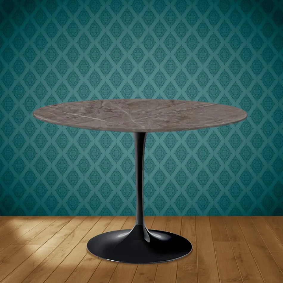 Mesa Tulip Eero Saarinen H 73 Redonda en Cerámica Kira Made in Italy - Escarlata Viadurini