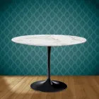 Mesa Tulip Eero Saarinen H 73 Redonda Cerámica Morpheus Made in Italy - Escarlata Viadurini
