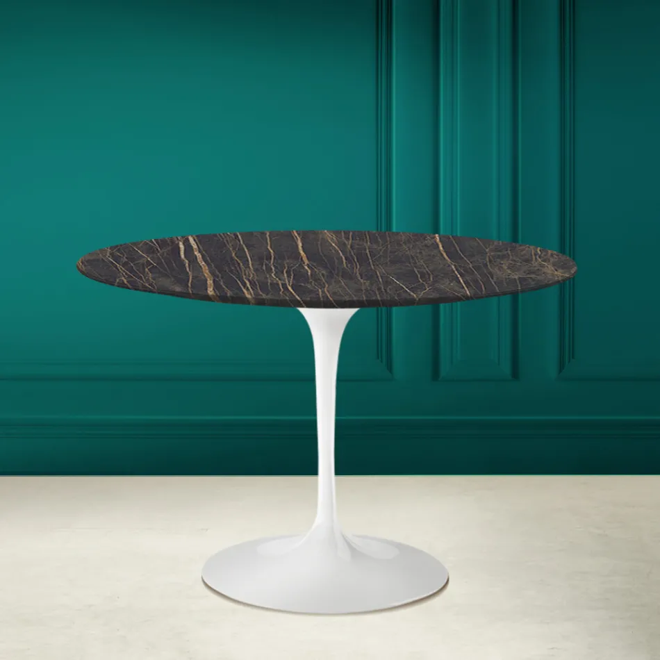 Mesa Tulip Eero Saarinen H 73 Redonda Cerámica Noir Desire Made in Italy - Escarlata Viadurini