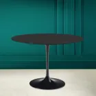 Mesa Tulip Eero Saarinen H 73 Redonda en Cerámica Noir Soft Made in Italy - Escarlata Viadurini