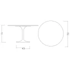 Mesa Tulip Eero Saarinen H 73 Redonda Cerámica Rem Made in Italy - Escarlata Viadurini