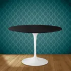 Mesa Tulip Eero Saarinen H 73 Redonda Cerámica Sirius Made in Italy - Escarlata Viadurini