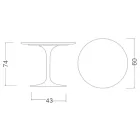 Mesa Tulip Eero Saarinen H 73 Redonda Cerámica Sirius Made in Italy - Escarlata Viadurini