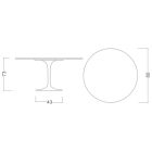 Mesa redonda Eero Saarinen Tulip Alt. 73 en laminado líquido blanco Made in Italy - Escarlata Viadurini