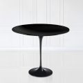 Eero Saarinen H 74 Mesa Tulipán Redonda en Laminado Líquido Negro Made in Italy - Scarlet