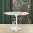 Eero Saarinen Mesa Tulip H 73 Redonda en Mármol Caracatta Dorado Made in Italy - Escarlata Viadurini