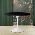 Eero Saarinen Mesa Tulip H 74 Redonda en Mármol Negro Marquinia Made in Italy - Scarlet