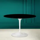 Mesa Tulip Eero Saarinen H 73 Redonda en Negro Absoluto Made in Italy - Escarlata Viadurini