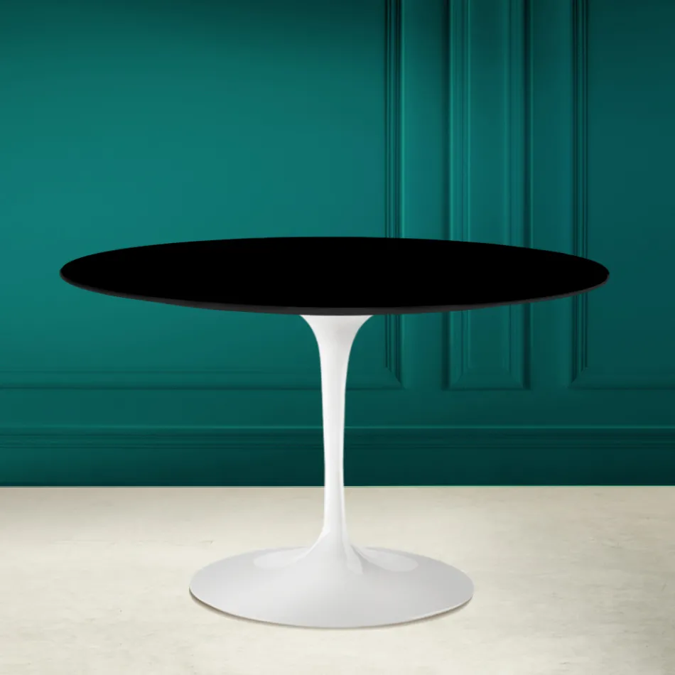 Mesa Tulip Eero Saarinen H 73 Redonda en Negro Absoluto Made in Italy - Escarlata Viadurini
