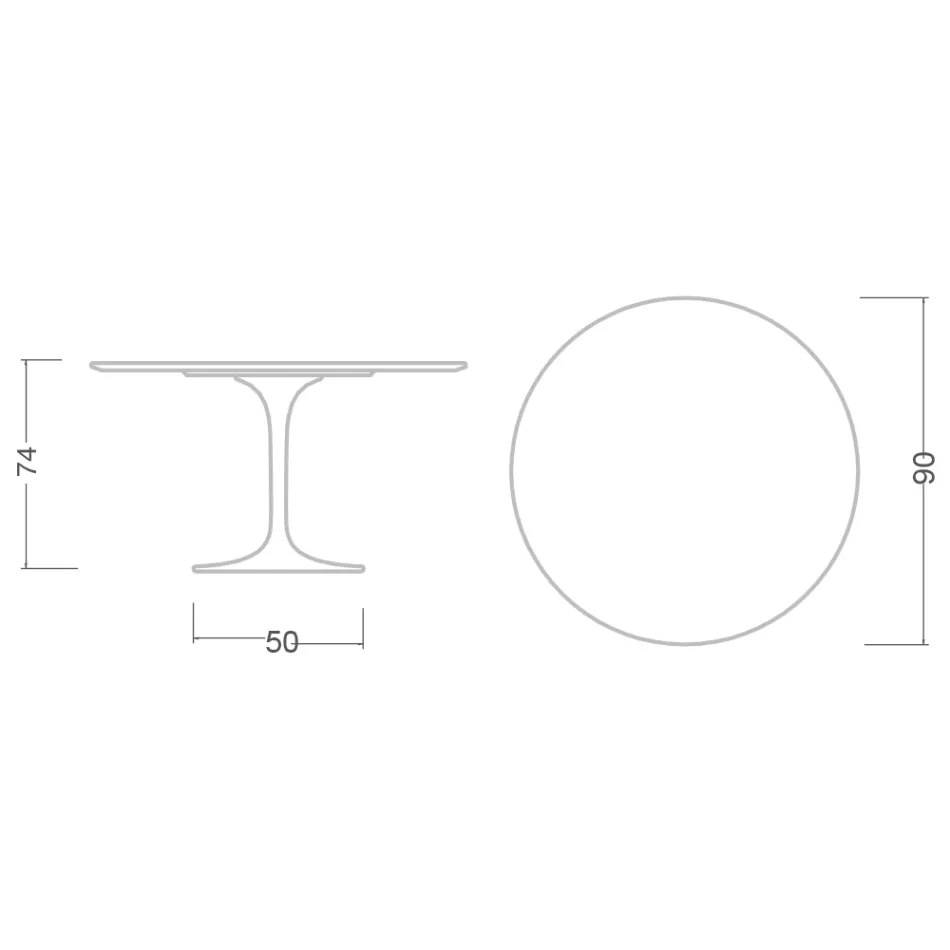 Mesa Tulip Eero Saarinen H 73 Redonda en Negro Absoluto Made in Italy - Escarlata Viadurini