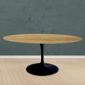 Mesa Tulip Eero Saarinen H 74 Redonda en Roble Natural Made in Italy - Scarlet