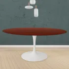 Eero Saarinen Mesa Tulip H 73 Redonda en Roble Teñido de Palo de Rosa Made in Italy - Escarlata Viadurini