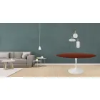 Eero Saarinen Mesa Tulip H 73 Redonda en Roble Teñido de Palo de Rosa Made in Italy - Escarlata Viadurini