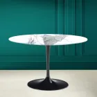 Mesa Tulip Eero Saarinen H 73 Redonda en Statuario Altissimo Made in Italy - Escarlata Viadurini