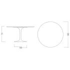 Eero Saarinen Mesa Tulip H 74 con Tablero Laminado Líquido Negro Made in Italy - Escarlata Viadurini