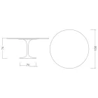 Mesa Eero Saarinen Tulip H 74 con Tablero MDF Laminado Líquido Blanco - Escarlata Viadurini