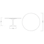 Mesa Eero Saarinen Tulip H 74 con Tablero MDF Laminado Líquido Blanco - Escarlata Viadurini