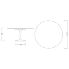 Mesa Eero Saarinen Tulip H 74 con Tablero MDF Laminado Líquido Negro - Escarlata Viadurini