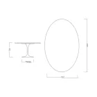 Eero Saarinen Mesa Tulip H 74 con Tapa Ovalada en Mármol Arabescato Made in Italy - Escarlata Viadurini