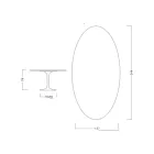 Eero Saarinen Mesa Tulip H 74 con Tapa Ovalada en Mármol Arabescato Made in Italy - Escarlata Viadurini