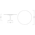 Eero Saarinen Mesa Tulip H 74 con Tapa Redonda en Mármol de Carrara Statuarietto - Escarlata Viadurini