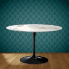 Mesa Tulipán de Eero Saarinen, 74 pulgadas de alto, cerámica Aura 22, fabricada en Italia - Escarlata Viadurini