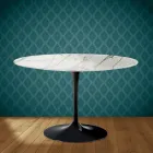 Mesa Tulipán de Eero Saarinen, 187 cm de altura, cerámica pulida, fabricada en Italia - Escarlata Viadurini