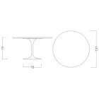 Mesa Tulipán de Eero Saarinen, 74 cm de altura, en cerámica Marmorio, fabricada en Italia - Escarlata Viadurini