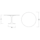 Mesa Tulipán de Eero Saarinen, 74 cm de altura, cerámica Moonè, fabricada en Italia - Escarlata Viadurini